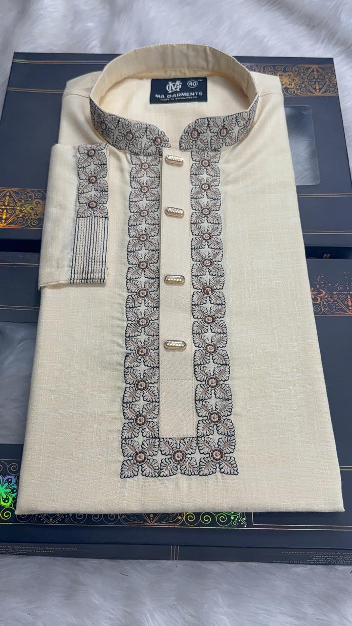 pp প্রিমিয়াম কাস্মীরী কটন পাঞ্জাবি - Image 1