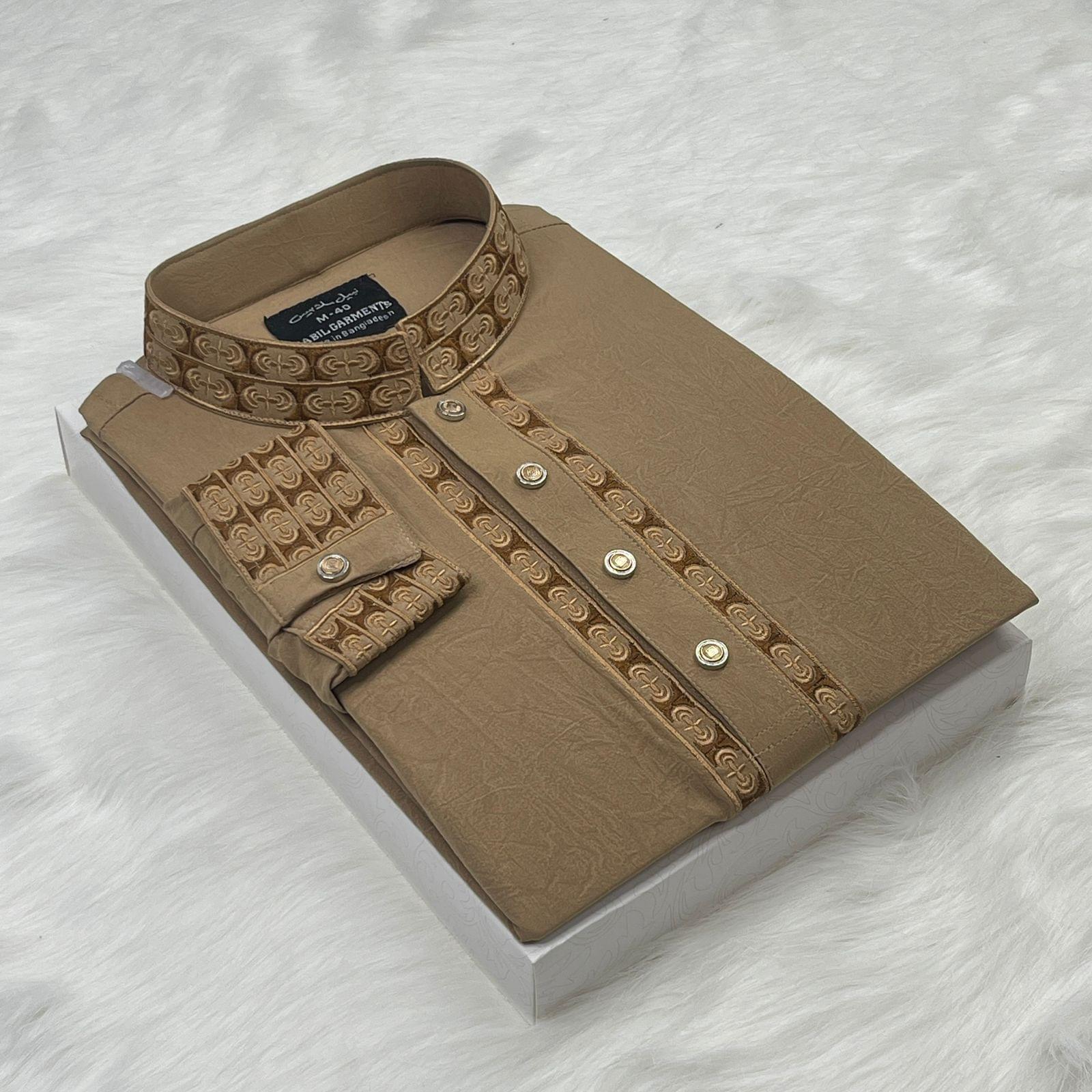 gold প্রিমিয়াম লাক্সারি কটন পাঞ্জাবি - Image 1