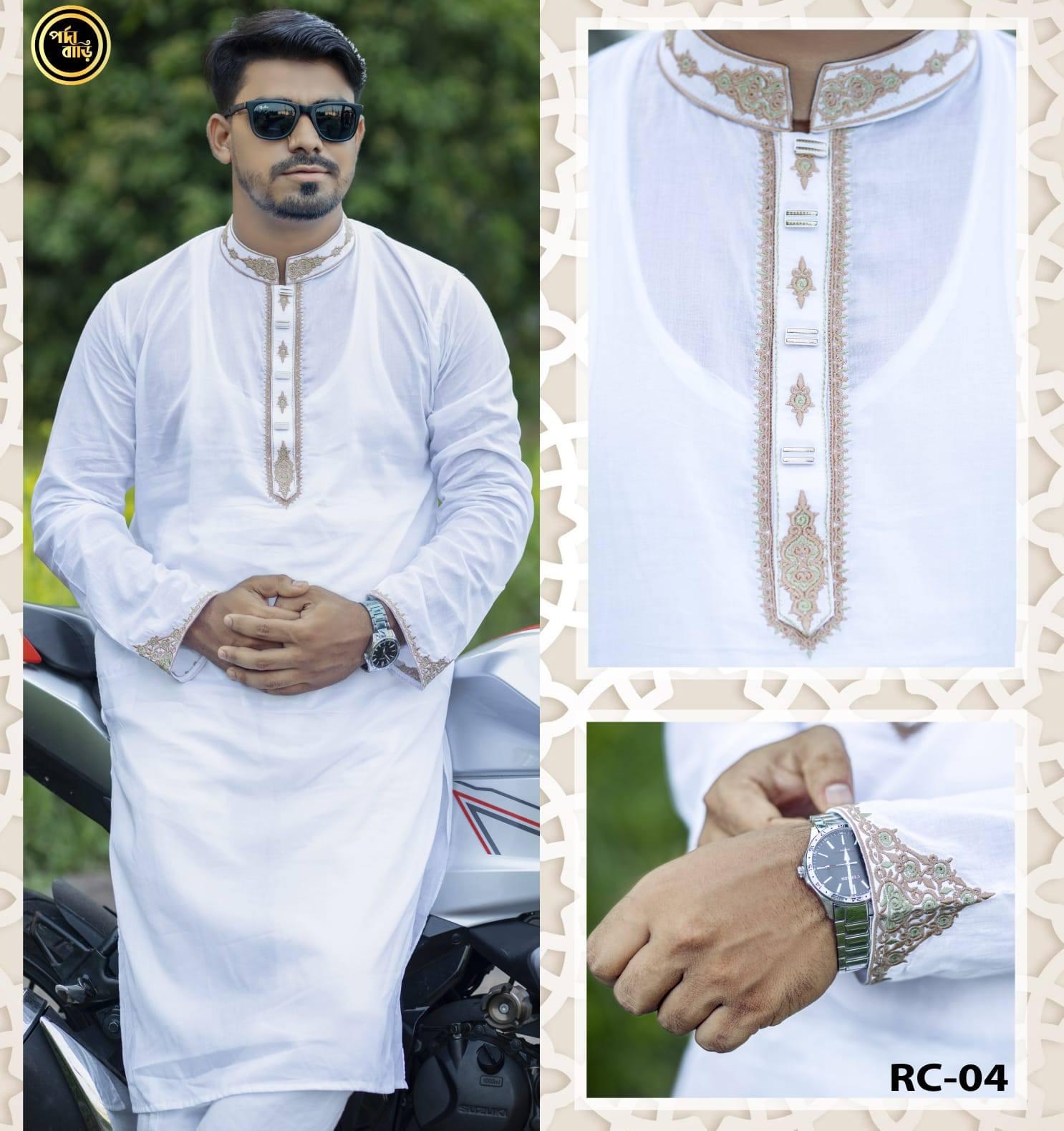 md2 আরামদায়ক আদি ধুতি কাপড়ের পাঞ্জাবি - Image 1